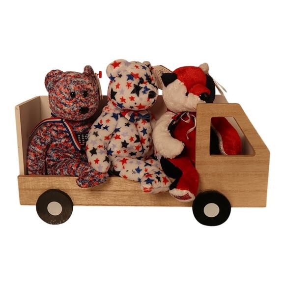 Ty Beanie Babies Lot Patriot USA Red White Blue Vintage 3‑Bear Set - Picture 3 of 12